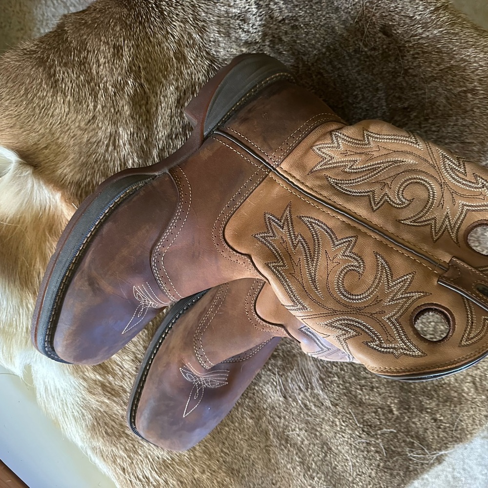 Durango Brown Western Boots with Decorative Stitching